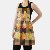 梨つき秋の格子模様エプロンデザイン エプロン (インサイチュ)