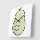 梨とスマイル スクエア壁時計 (傾斜)