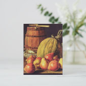 梨とメロンと樽を持つ静物生活 ポストカード (スタンド正面)