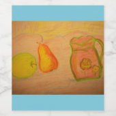 梨とリンゴのスケッチ ワインラベル (シングルラベル)