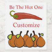 梨と熱いチリ雷鳴_Cove ワインラベル (シングルラベル)