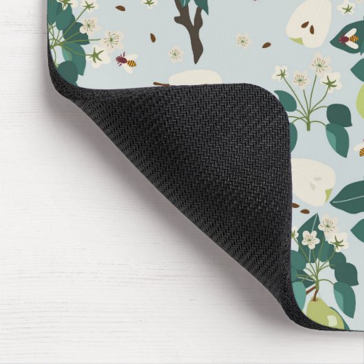 梨と蜂の入ったフローラガーデンキッチン マウスパッド (コーナー)