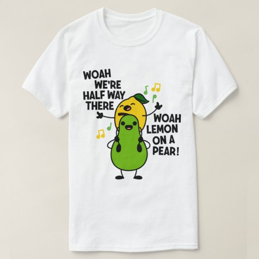 梨にレモン、梨おもしろい茶にミームレモン Tシャツ (デザイン正面)