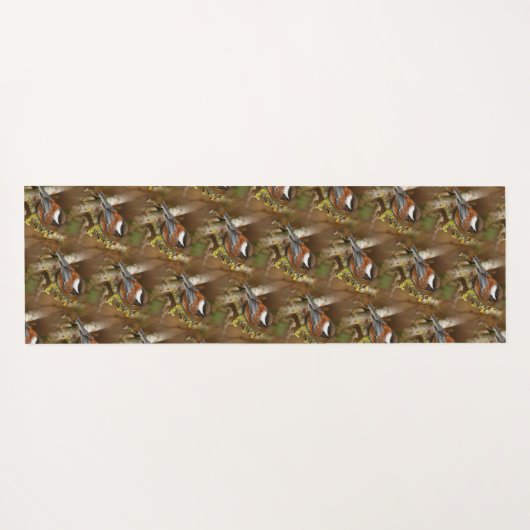 梨に栗の実が付いたかわいい《鳥》アメリカゴガラ ヨガマット (裏面(横))