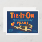 梨に結ぶヴィンテージ果輪状ラベル ポストカード (正面/裏面)