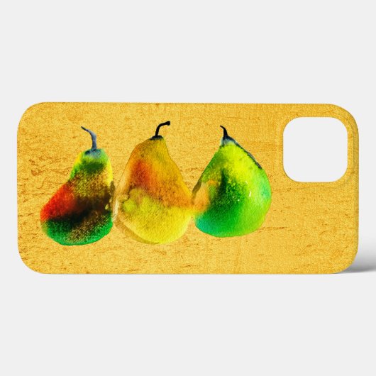 梨のアートかわいい水の色のフルーツCase-Mate iPhone ca Case-Mate iPhoneケース (裏面 (横))