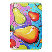 梨のアーポップ・アートのト バスマット (正面縦)