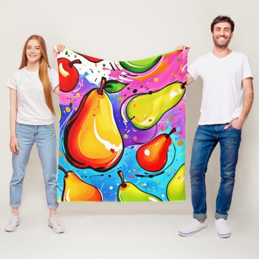 梨のアーポップ・アートのト フリースブランケット (インサイチュ)