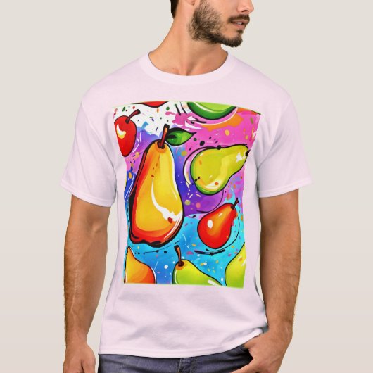 梨のアーポップ・アートのト Tシャツ (正面)