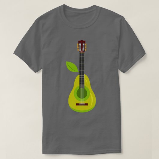 梨のギター音楽楽器イラストレーション Tシャツ (デザイン正面)