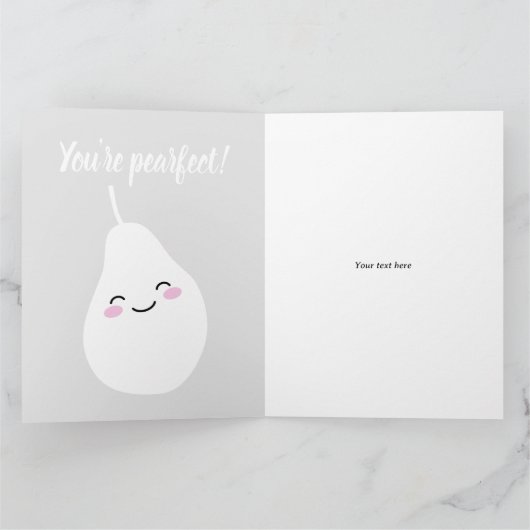 梨のグリーテおもしろいィングカード カード (内部)