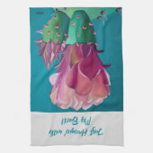 梨のサボテンを付けたキッチンタオル キッチンタオル (縦)