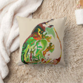 梨のフルーツウォーターカラーアートイラストレーション クッション (ブランケット)