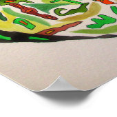 梨のフルーツウォーターカラーアートイラストレーション ポスター (角)