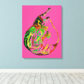 梨のフルーツポップ・アートのアート水のカラーアートイラストレーション キャンバスプリント (インサイチュ (ウッドフロア))