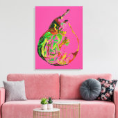 梨のフルーツポップ・アートのアート水のカラーアートイラストレーション キャンバスプリント (インサイチュ (リビング))