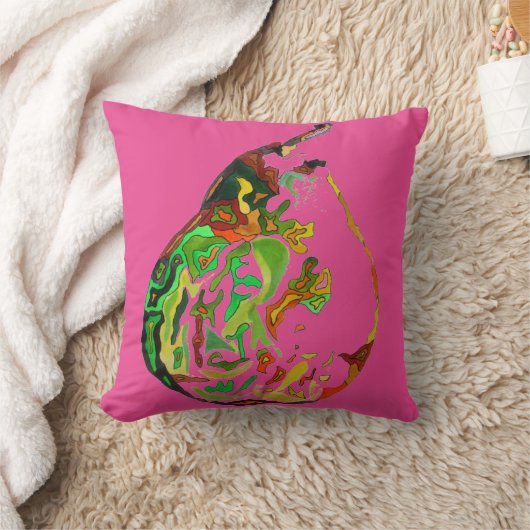 梨のフルーツポップ・アートのアート水のカラーアートイラストレーション クッション (ブランケット)