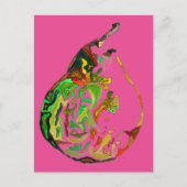 梨のフルーツポップ・アートのアート水の色イラストレーション ポストカード (正面)