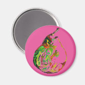 梨のフルーツポップ・アートのアート水の色イラストレーション マグネット (正面/裏面)