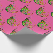 梨のフルーツポップ・アートのアート水の色イラストレーション ラッピングペーパー (角)