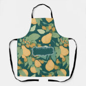 梨のフローラカラフルパタパーソナライズされたーン エプロン (正面)