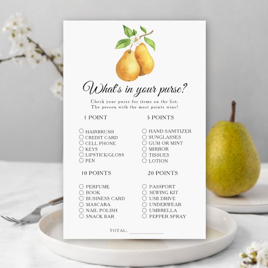 梨のブライダルシャワー財布のゲームの内容