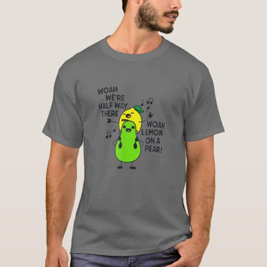 梨のレモン先生 |おもしろいグルメ Tシャツ (正面)