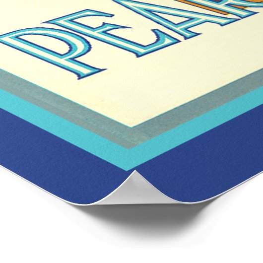 梨のヴィンテージフルーツクラートアートキッチンポスター ポスター (角)