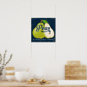 梨のヴィンテージフルーツラベルポスター ポスター (キッチン)