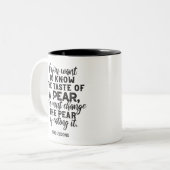 梨の味を知る引用文 ツートーンマグカップ (正面左)