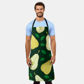 梨の実の継ぎ目のない模様 エプロン (着用した状態)