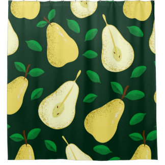 梨の実の継ぎ目のない模様 シャワーカーテン