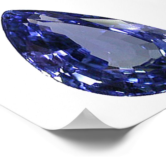 梨の形サファイアブルー ポスター (角)