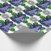 梨の形サファイアブルー ラッピングペーパー (角)