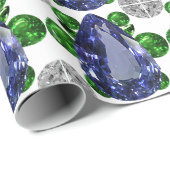 梨の形サファイアブルー ラッピングペーパー (ロールコーナー)