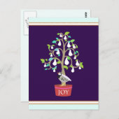 梨の木のはがきに入った飾り ポストカード (正面/裏面)