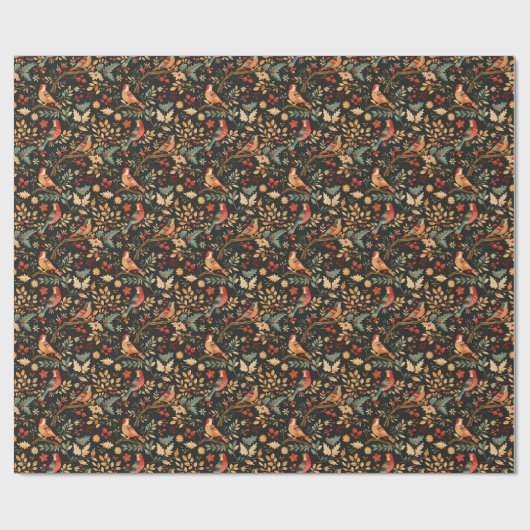 梨の木のクリスマスの飾り ラッピングペーパー (フラット)