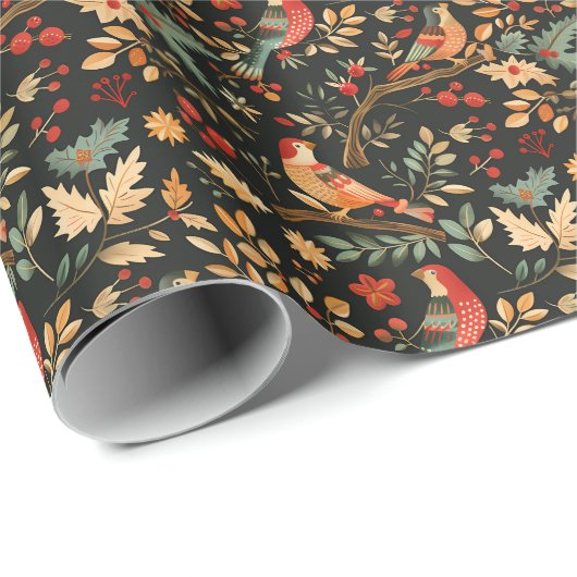 梨の木のクリスマスの飾り ラッピングペーパー (ロールコーナー)