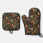 梨の木のクリスマスの飾り 鍋つかみ&鍋敷きセット (正面)