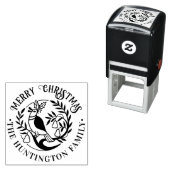 梨の木のパトリッジのメリークリスマスの名前 セルフインキングスタンプ (インサイチュ)