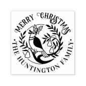 梨の木のパトリッジのメリークリスマスの名前 セルフインキングスタンプ (デザイン)