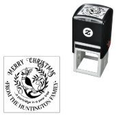 梨の木のパトリッジのメリークリスマスの名前#2 セルフインキングスタンプ (インサイチュ)