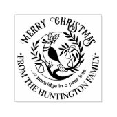 梨の木のパトリッジのメリークリスマスの名前#2 セルフインキングスタンプ (デザイン)