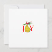 梨の木のヤマドリ 招待状 (裏面)