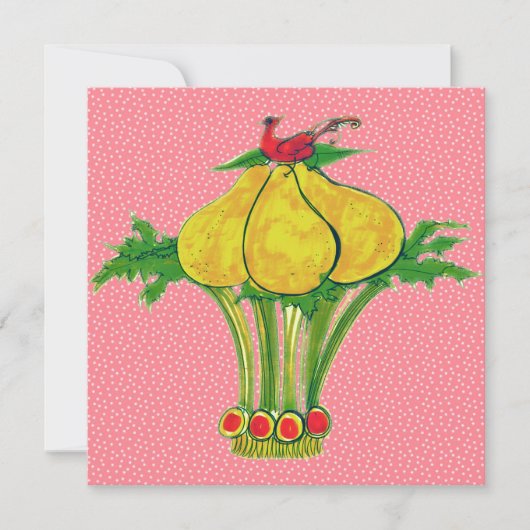 梨の木のヤマドリ 招待状 (正面)