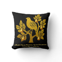 梨の木の中のパトリッジシックな黒い金ゴールドクリスマス