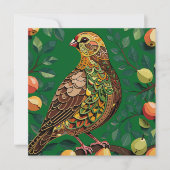 梨の木の切り抜きステンシルスタイル カード (正面)