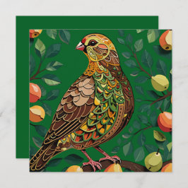 梨の木の切り抜きステンシルスタイル カード