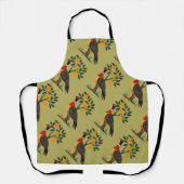 梨の木の切り抜きステンシルレトロ2 エプロン (正面)