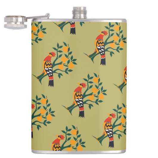 梨の木の切り抜きステンシルレトロ4 フラスク (オープン)